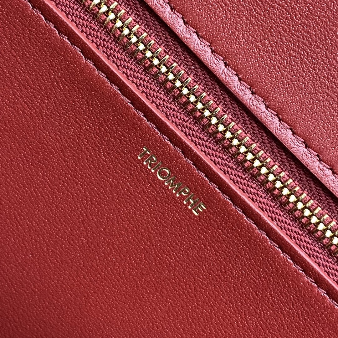 Celine Triumphal Arch Chain Square Bag In Smooth Calfskin Red 199273